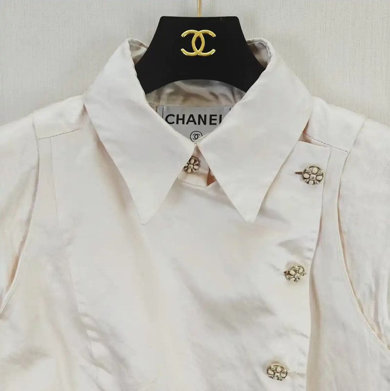 Chanel Chanel Summer Beige Silk Sleeveless Cardigan 0089 Size L / US 10 / IT 46 - 2 Thumbnail
