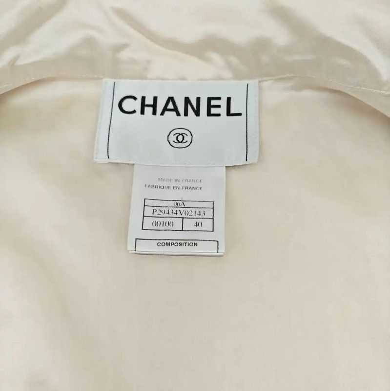 Chanel Chanel Summer Beige Silk Sleeveless Cardigan 0089 Size L / US 10 / IT 46 - 6 Thumbnail