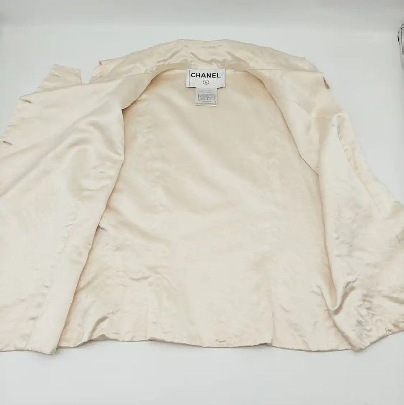 Chanel Chanel Summer Beige Silk Sleeveless Cardigan 0089 Size L / US 10 / IT 46 - 5 Thumbnail