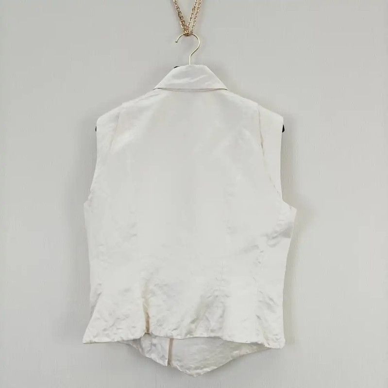 Chanel Chanel Summer Beige Silk Sleeveless Cardigan 0089 Size L / US 10 / IT 46 - 4 Thumbnail