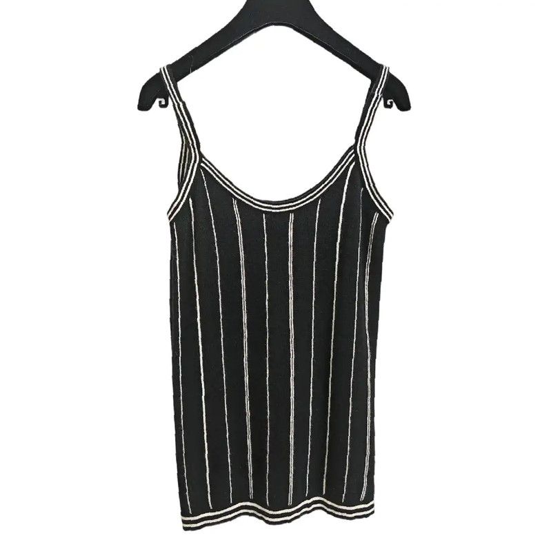 Chanel Chanel Black Striped Wool Short Sleeve Top 0089 Size S / US 4 / IT 40 - 3 Thumbnail