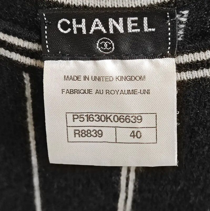 Chanel Chanel Black Striped Wool Short Sleeve Top 0089 Size S / US 4 / IT 40 - 5 Thumbnail