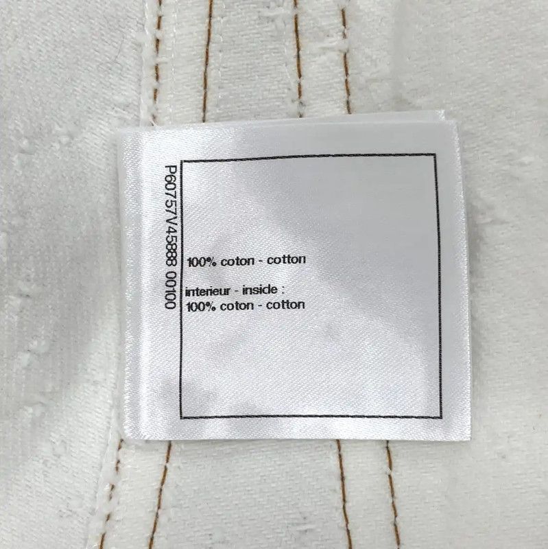 Chanel Chanel White Cotton Women's Shorts 0089 Size 23" - 6 Thumbnail