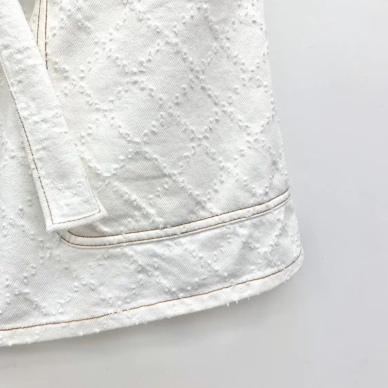 Chanel Chanel White Cotton Women's Shorts 0089 Size 23" - 4 Thumbnail