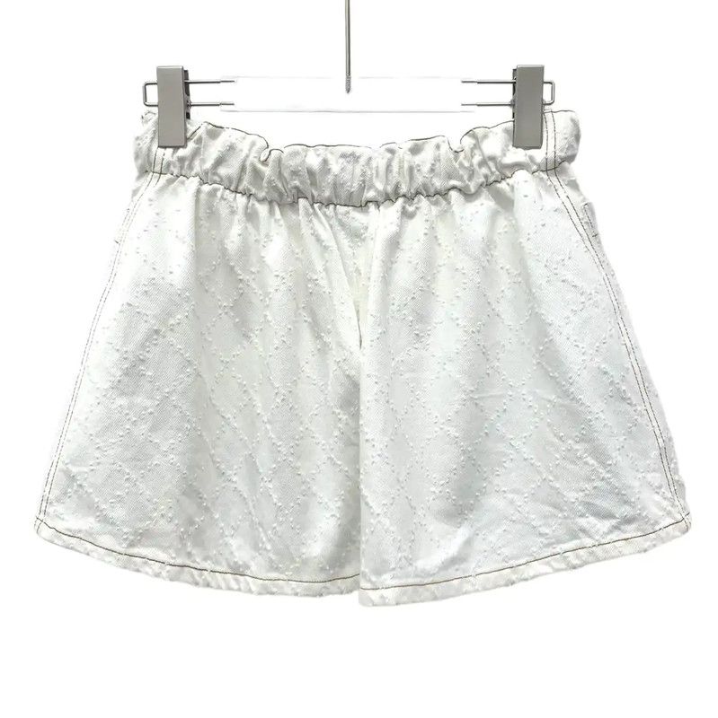 Chanel Chanel White Cotton Women's Shorts 0089 Size 23" - 2 Thumbnail
