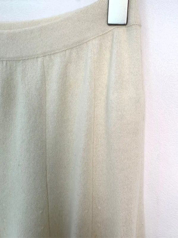 Chanel Chanel White Cotton Midi Skirt 0089 Size 23" - 3 Thumbnail