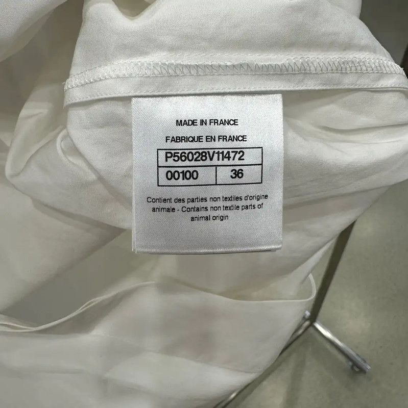 Chanel Chanel White Cotton Long Sleeve Shirt 0089 Size S / US 4 / IT 40 - 6 Thumbnail