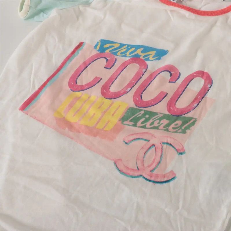 Chanel Chanel Cotton Mix White Graphic T-Shirt 0089 Size M / US 6-8 / IT 42-44 - 7 Thumbnail