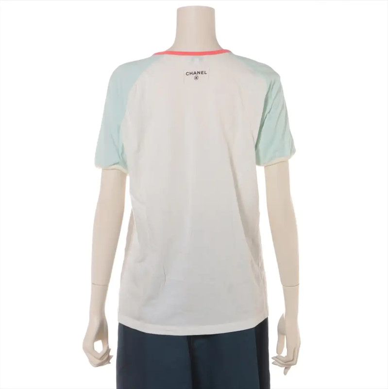 Chanel Chanel Cotton Mix White Graphic T-Shirt 0089 Size M / US 6-8 / IT 42-44 - 2 Thumbnail