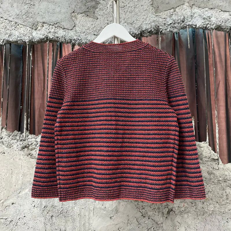 Chanel Chanel Red and Brown Striped Jacket 0089 Size ONE SIZE - 2 Thumbnail