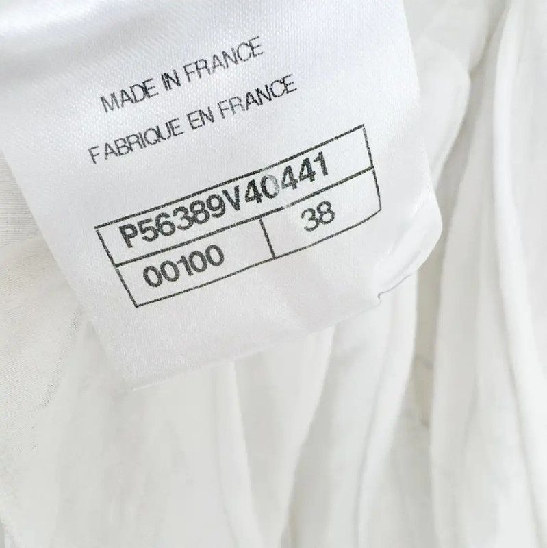 Chanel Chanel White Long Sleeve Top with Stripes 0089 Size S / US 4 / IT 40 - 5 Thumbnail