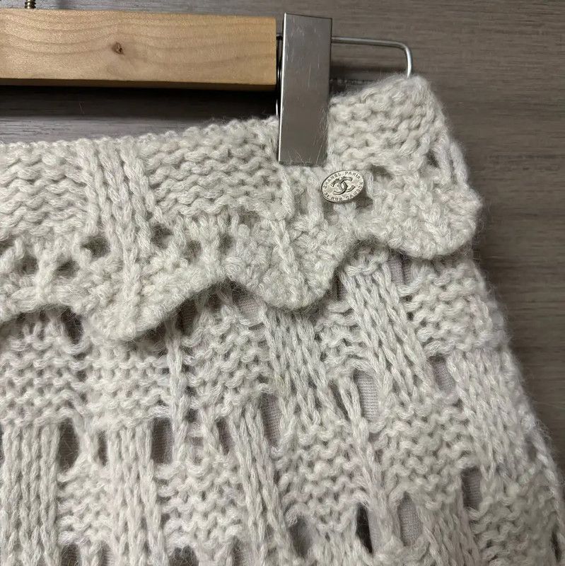 Chanel Chanel Gray Alpaca Wool Skirt for Women 0089 Size 23" - 3 Thumbnail