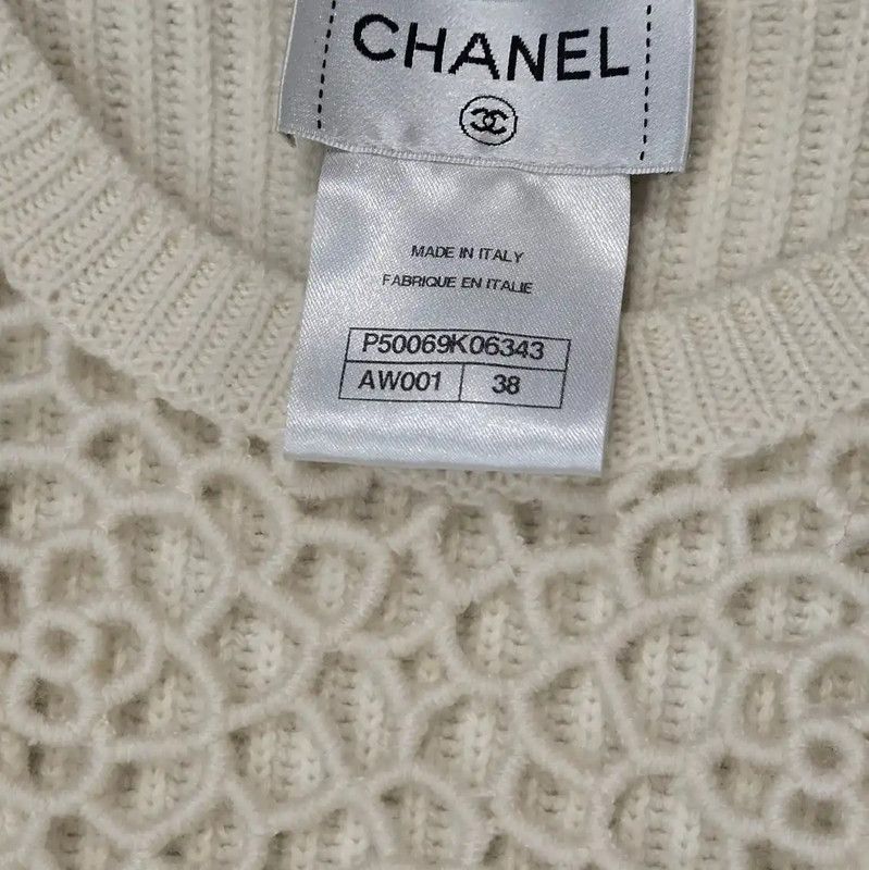 Chanel Chanel Cream Cashmere Long Sleeve Sweater 0089 Size M / US 6-8 / IT 42-44 - 8 Thumbnail