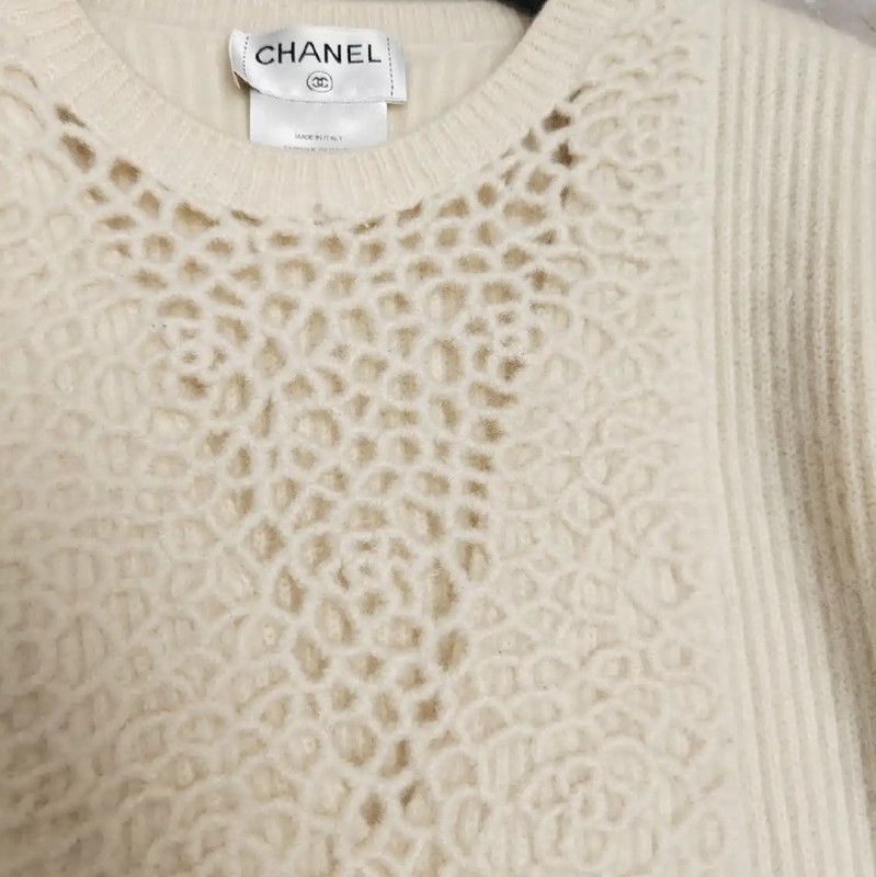 Chanel Chanel Cream Cashmere Long Sleeve Sweater 0089 Size M / US 6-8 / IT 42-44 - 3 Thumbnail