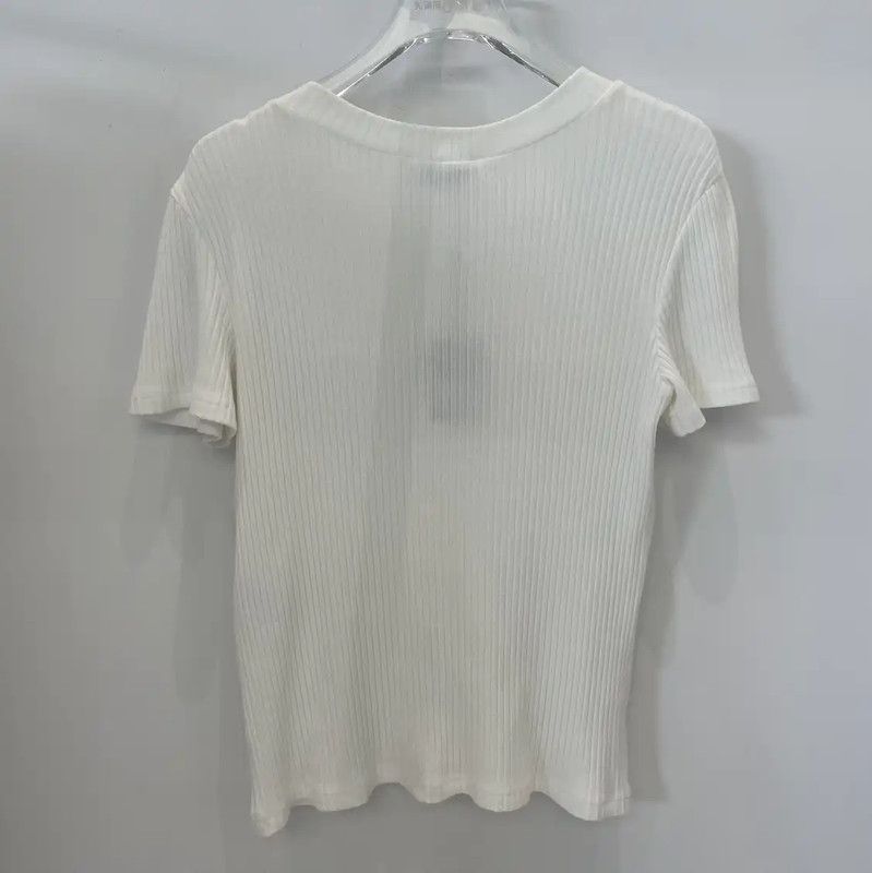 Chanel Chanel White Wool Blend T-Shirt 0089 Size S / US 4 / IT 40 - 2 Thumbnail