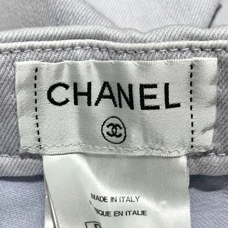 Chanel Chanel Light Blue Women's Denim Pants 0089 Size 23" - 6 Thumbnail