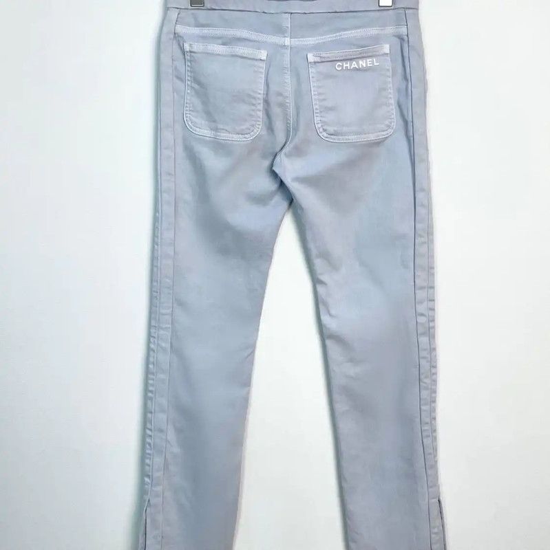 Chanel Chanel Light Blue Women's Denim Pants 0089 Size 23" - 2 Thumbnail
