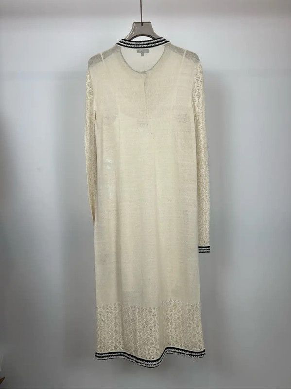 Chanel Chanel White Cotton Long Sleeve Dress 0089 Size S / US 4 / IT 40 - 2 Thumbnail