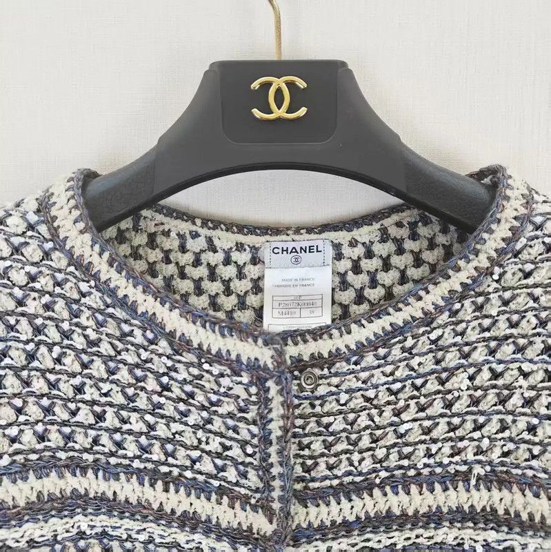 Chanel Chanel Gray Wool Blend Long Sleeve Sweater 0089 Size M / US 6-8 / IT 42-44 - 3 Thumbnail