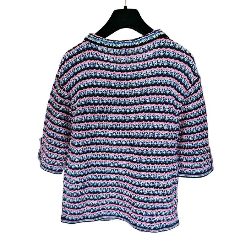 Chanel Chanel Spring Autumn Color Block Short Sleeve Top 0089 Size M / US 6-8 / IT 42-44 - 2 Thumbnail