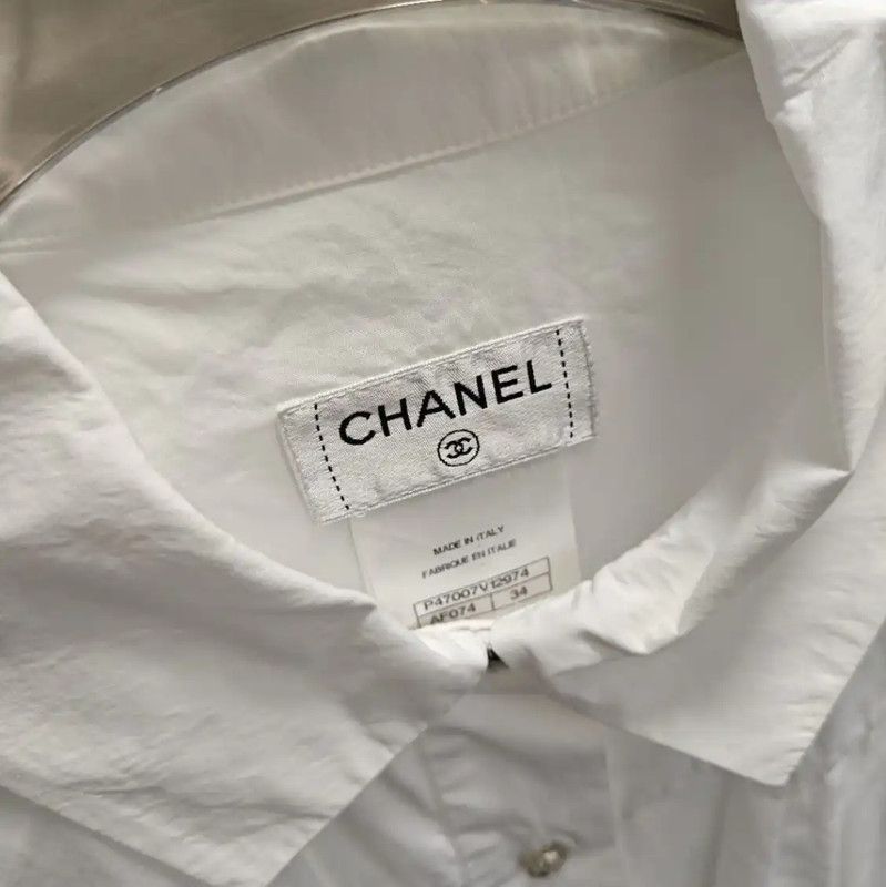 Chanel Chanel White Cotton Dress for Women 0089 Size L / US 10 / IT 46 - 3 Thumbnail