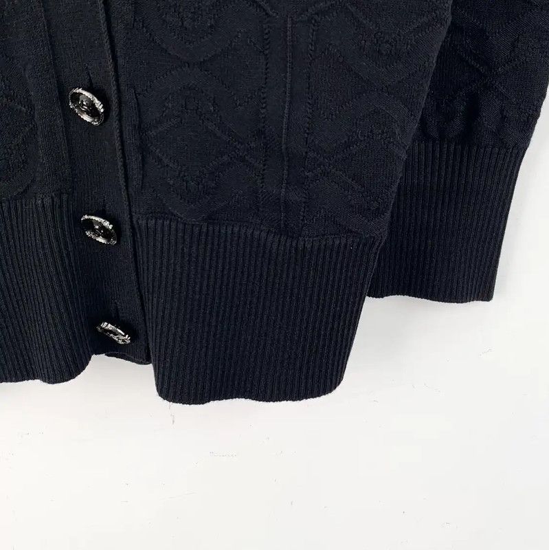 Chanel Chanel Black Cotton Women's Cardigan 0089 Size XXS / US 00 / IT 34 - 4 Thumbnail