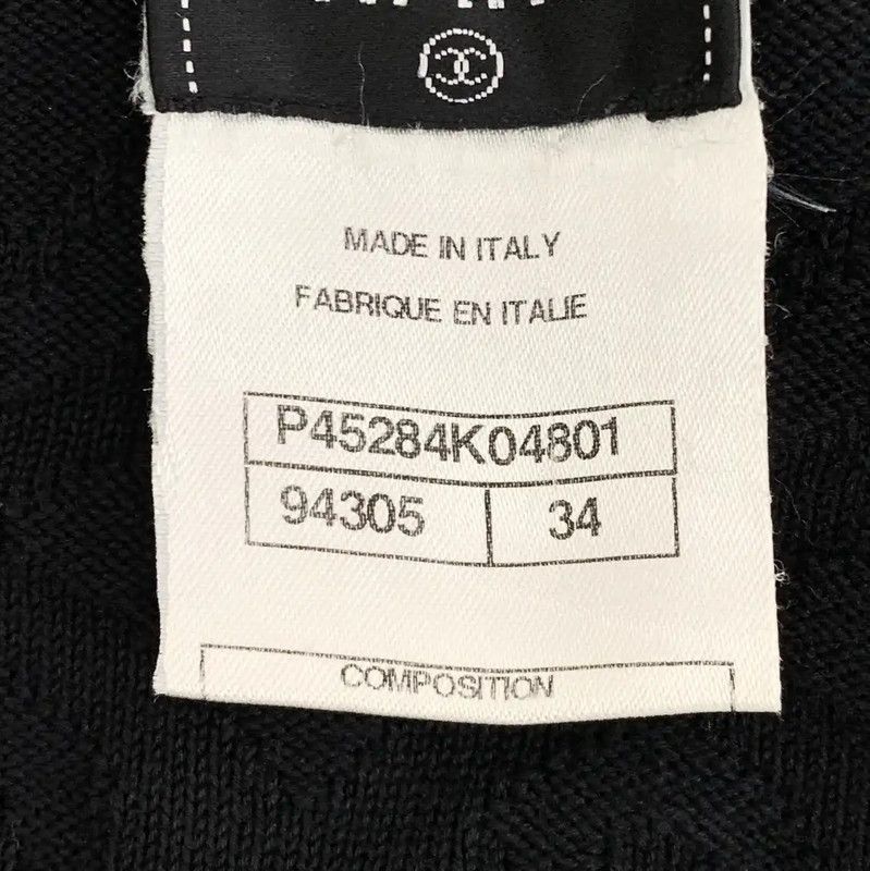 Chanel Chanel Black Cotton Women's Cardigan 0089 Size XXS / US 00 / IT 34 - 6 Thumbnail