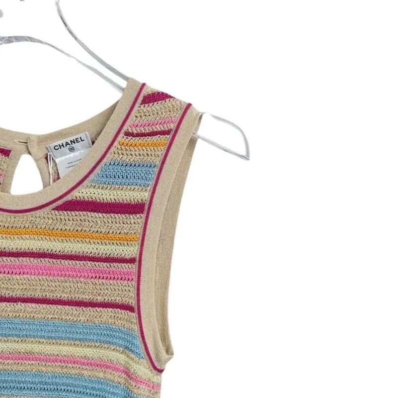 Chanel Chanel Colorful Striped Cotton Blend Dress 0089 Size S / US 4 / IT 40 - 3 Thumbnail