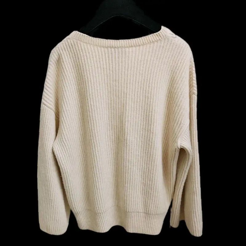 Chanel Chanel Cream Cashmere Long Sleeve Pullover Sweater 0089 Size L / US 10 / IT 46 - 3 Thumbnail