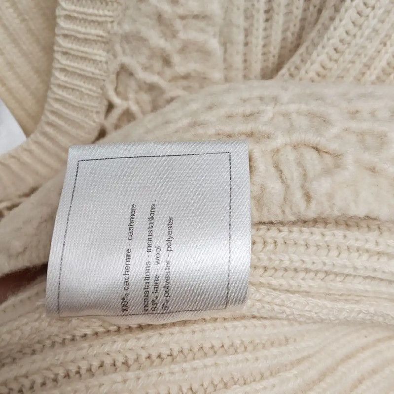 Chanel Chanel Cream Cashmere Long Sleeve Pullover Sweater 0089 Size L / US 10 / IT 46 - 7 Thumbnail