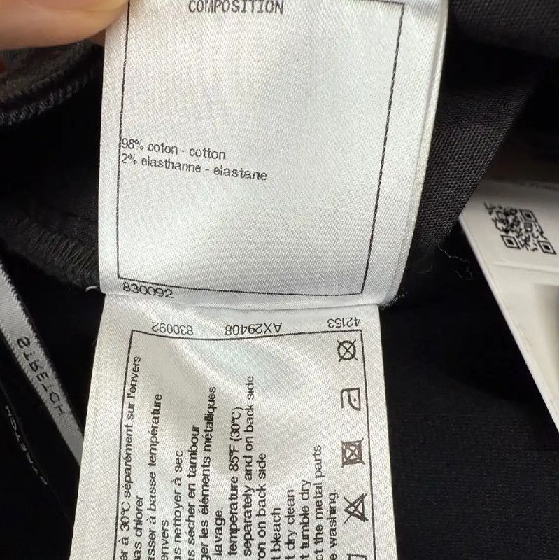 Chanel Chanel Black Cotton Denim Pants for Women 0089 Size 27" / US 4 / IT 40 - 4 Thumbnail