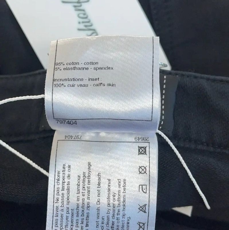 Chanel Chanel Black Cotton Casual Pants for Women 0089 Size 28" / US 6 / IT 42 - 4 Thumbnail