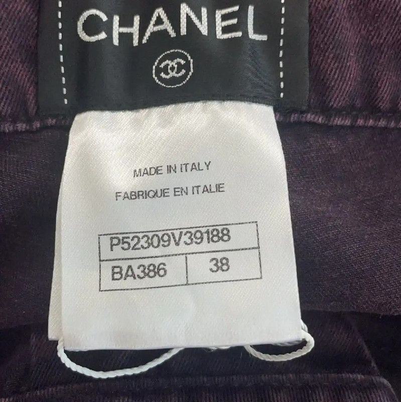 Chanel Chanel Purple Cotton Casual Pants 0089 Size 26" / US 2 / IT 38 - 3 Thumbnail