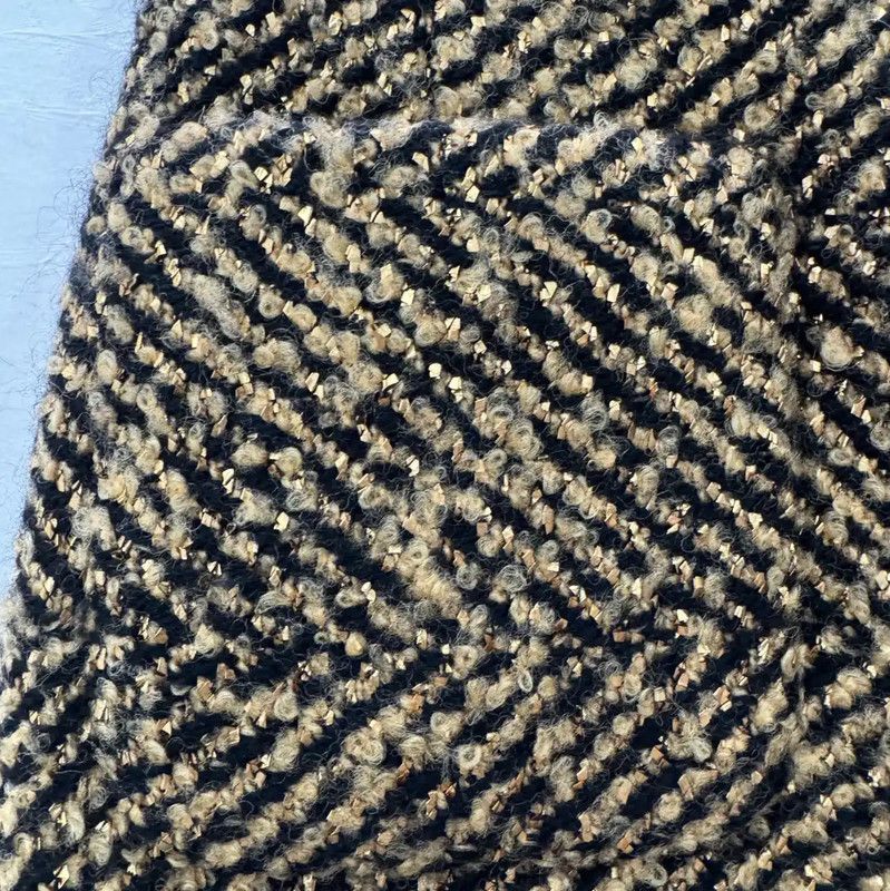 Chanel Chanel S Gold Wool Skirt 0089 Size 23" - 3 Thumbnail