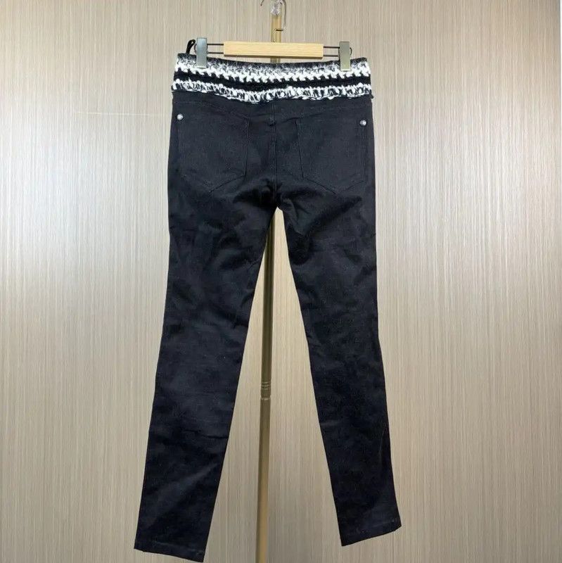 Chanel CHANEL Women's Black Cotton Denim Pants 0089 Size 26" / US 2 / IT 38 - 2 Thumbnail