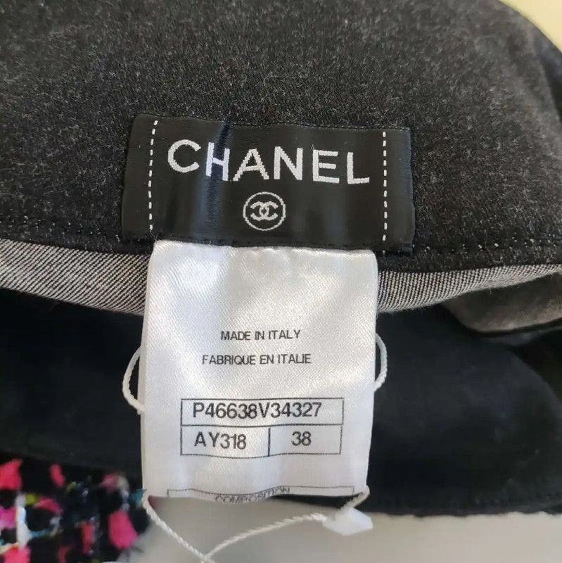 Chanel CHANEL Women's Black Cotton Denim Pants 0089 Size 26" / US 2 / IT 38 - 3 Thumbnail