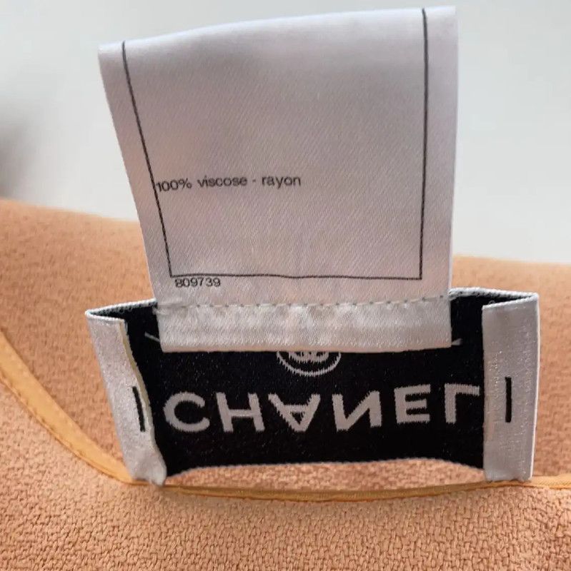 Chanel Chanel Beige Silk Women's T-Shirt 0089 Size M / US 6-8 / IT 42-44 - 5 Thumbnail