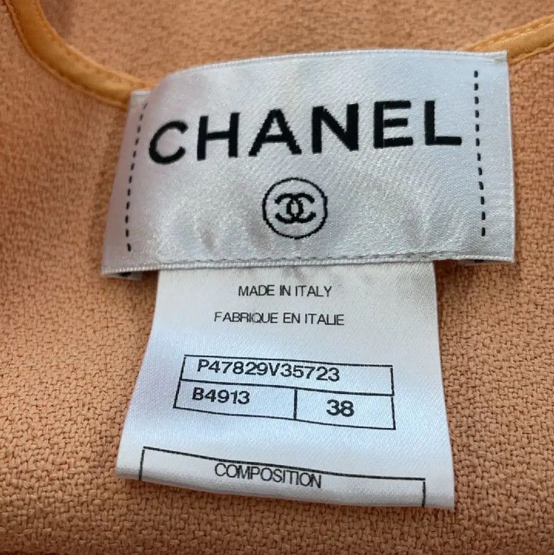 Chanel Chanel Beige Silk Women's T-Shirt 0089 Size M / US 6-8 / IT 42-44 - 4 Thumbnail