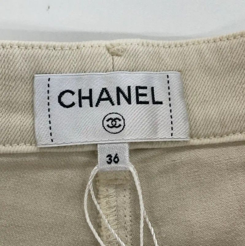 Chanel Chanel Beige Cotton Summer Shorts 0089 Size 27" / US 4 / IT 40 - 3 Thumbnail