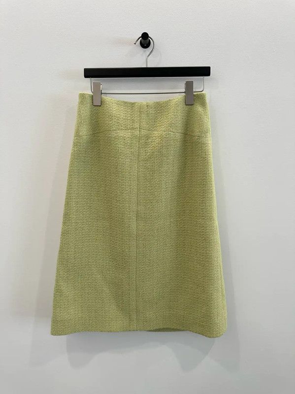 Chanel Chanel Green Wool Midi Skirt 0089 Size 24" / US 00 / IT 34 - 2 Thumbnail
