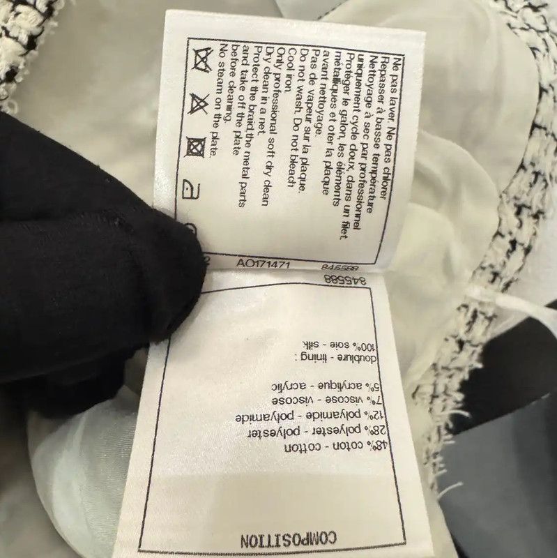 Chanel Chanel White Tweed Skirt XS 0089 Size 23" - 6 Thumbnail