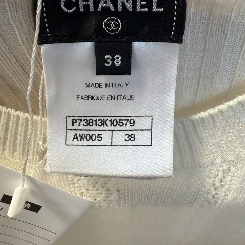 Chanel Chanel White Wool Pullover Sweater 0089 Size M / US 6-8 / IT 42-44 - 4 Thumbnail