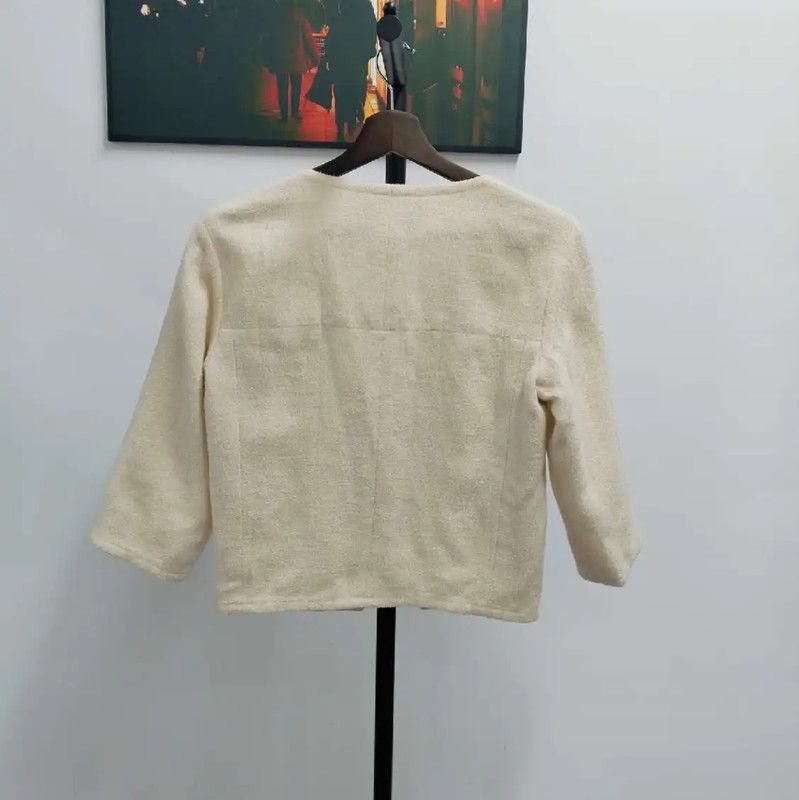 Chanel Chanel Yellow Cotton Blend Women's Cardigan 0089 Size ONE SIZE - 2 Thumbnail