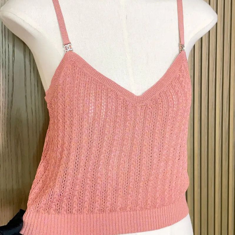 Chanel Chanel Pink Silk Summer Sleeveless Top 0089 Size S / US 4 / IT 40 - 6 Thumbnail