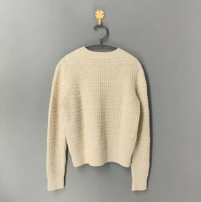 Chanel Chanel Cream Wool Women's Pullover Sweater 0089 Size S / US 4 / IT 40 - 2 Thumbnail