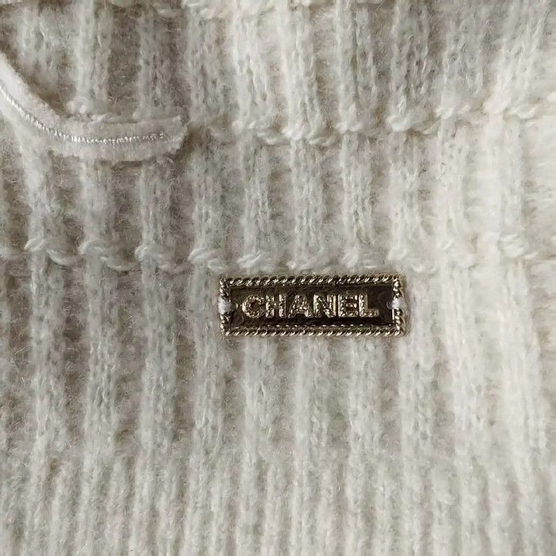 Chanel Chanel Cream Wool Women's Pullover Sweater 0089 Size S / US 4 / IT 40 - 5 Thumbnail