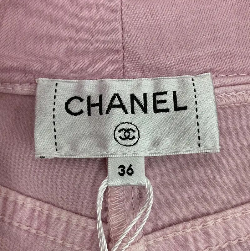 Chanel Chanel Pink Cotton Women's Denim Pants 0089 Size 23" - 7 Thumbnail