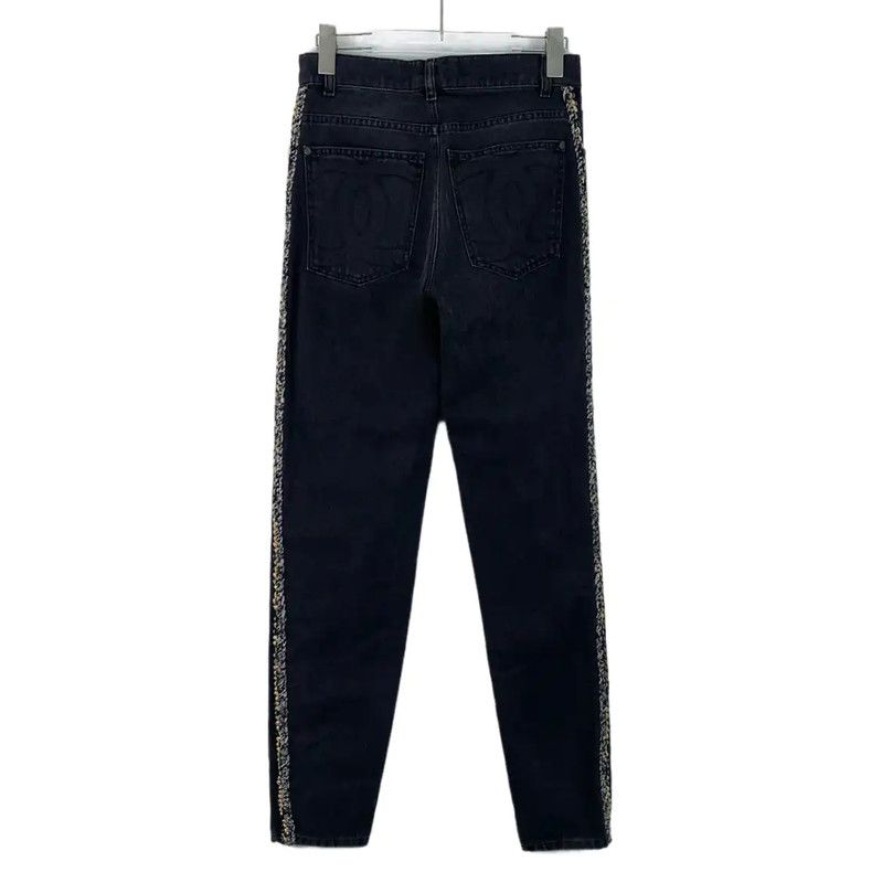 Chanel Chanel Black Cotton Women's Jeans 0089 Size 22" - 2 Thumbnail