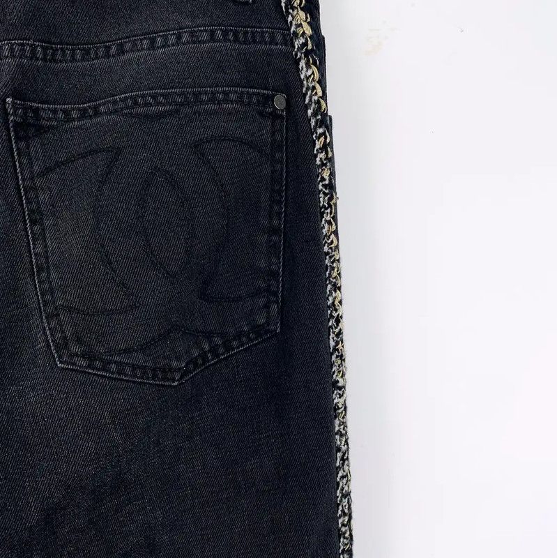 Chanel Chanel Black Cotton Women's Jeans 0089 Size 22" - 5 Thumbnail