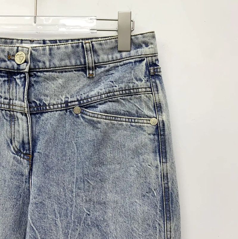 Chanel Chanel Light Blue Cotton Women's Denim Pants 0089 Size 23" - 3 Thumbnail